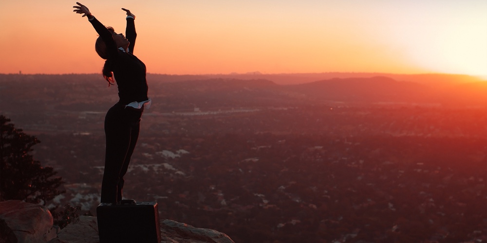 Silhouette Of Business Woman