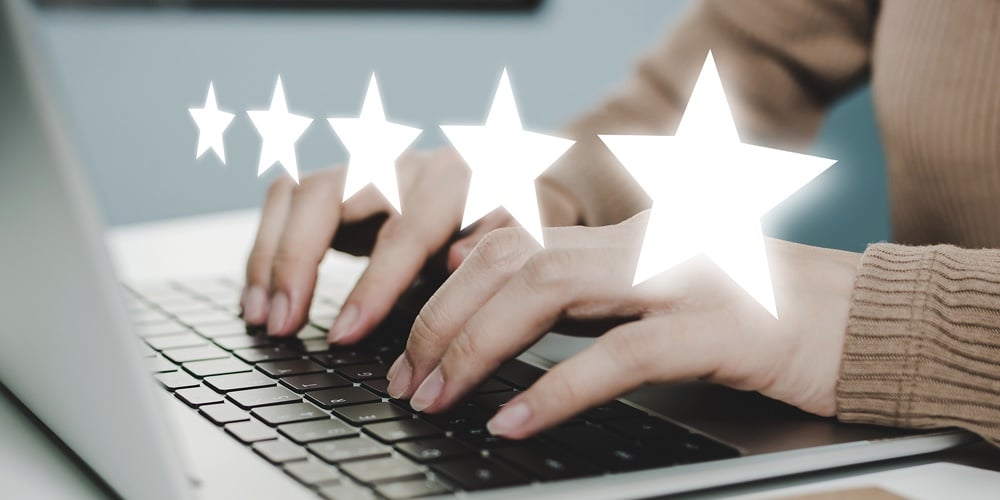 bigstock-Star-Rating-Business-Woman-419845363