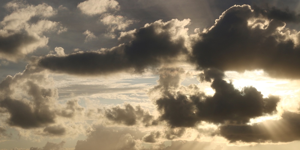 Sunset After Storm. Storm On The Sea After A Rain. Hdr Image. Rays Of Light After Storm