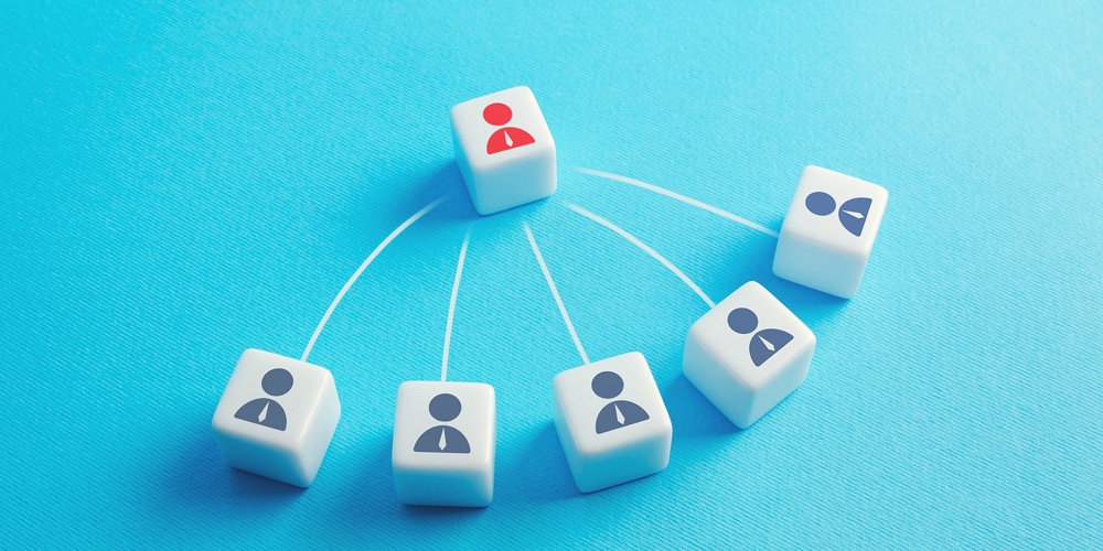 Team Members Follow The Leader. Innovative Communication And Interaction As A Team. Business Managem