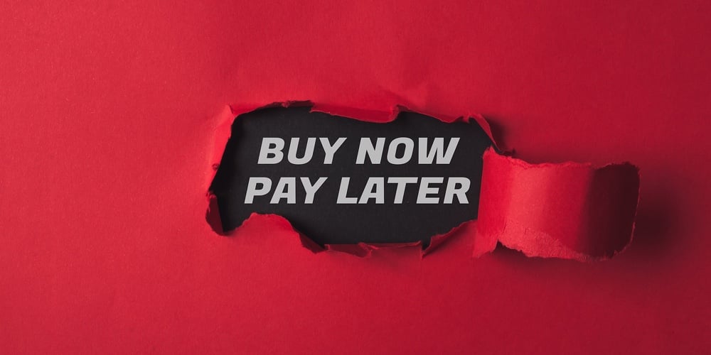 Text Buy Now Pay Later On Torn Paper