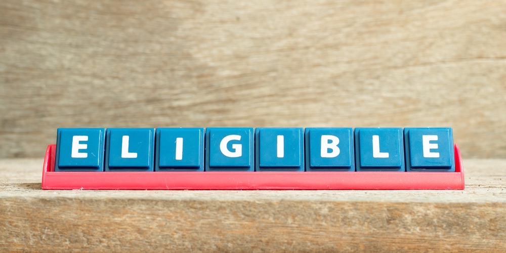 Tile Letter On Red Rack In Word Eligible On Wood Background