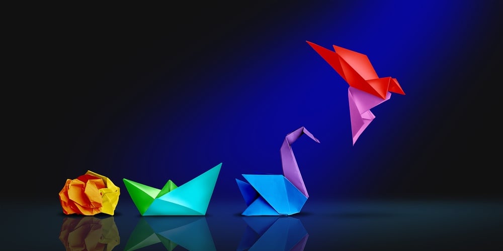 Transform And Success Or Changing To Succeed Concept And Leadership In Business Through Innovation A