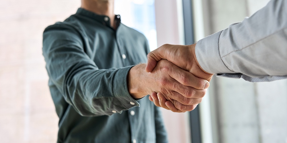 Picture1|Two Happy Diverse Professional Business Men Executive Leaders Shaking Hands At Office Meeting. Smili