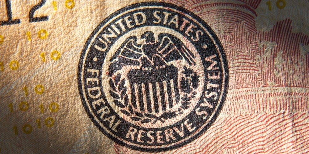 United States Federal Reserve System symbol.Close up
