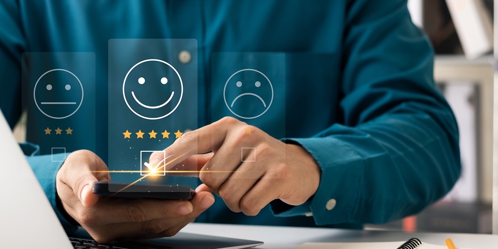 User Give Rating To Service Experience On Online Application