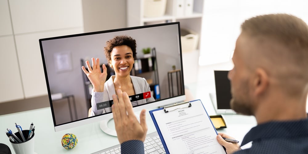 Virtual Job Interview Webcast Using Online Video Conference