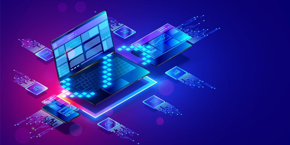 Web Design Isometric Concept. Website Development Of All Platforms. Optimization Layout Website On L