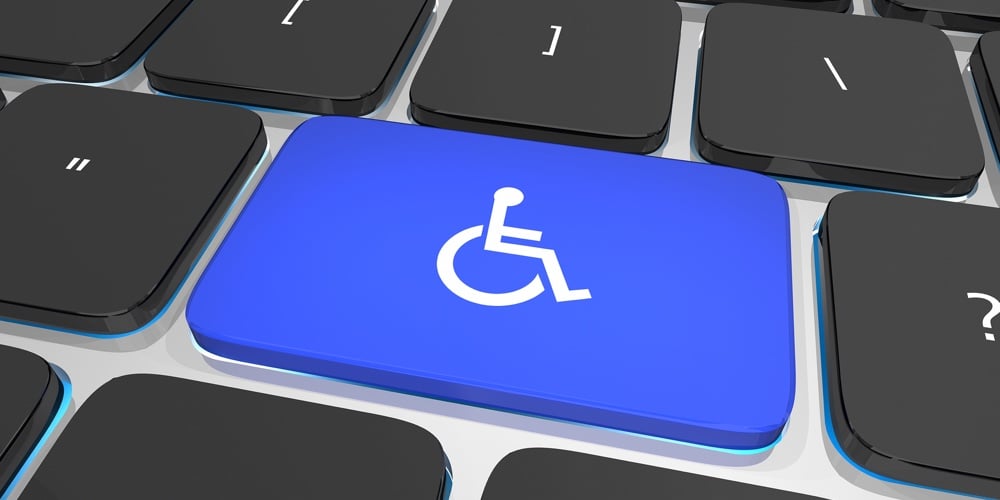 Wheelchair Disabled Person Symbol Disability Computer Keyboard Button Key 3d Illustration