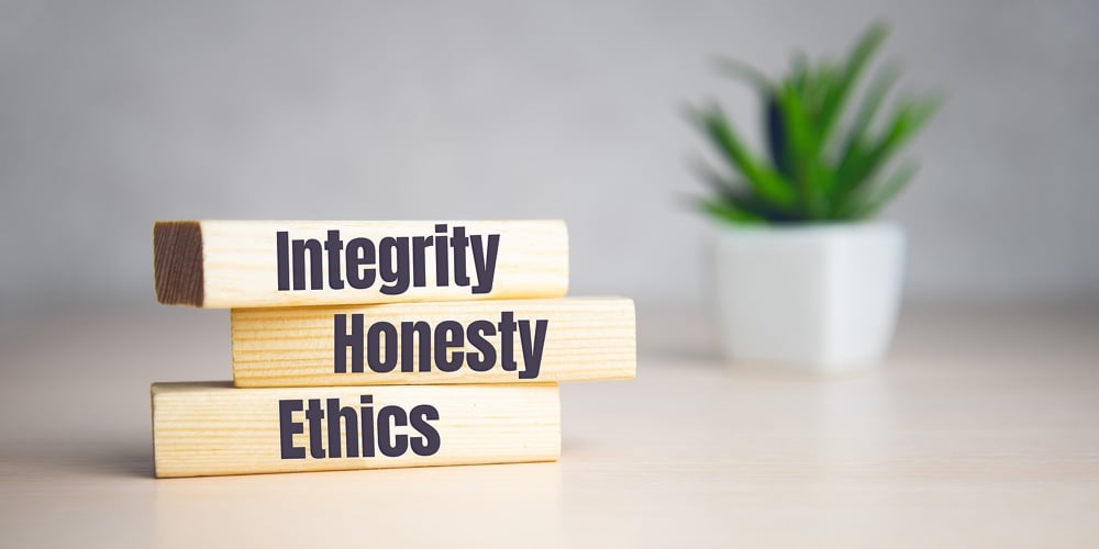 Wooden Cubes With Text Integrity