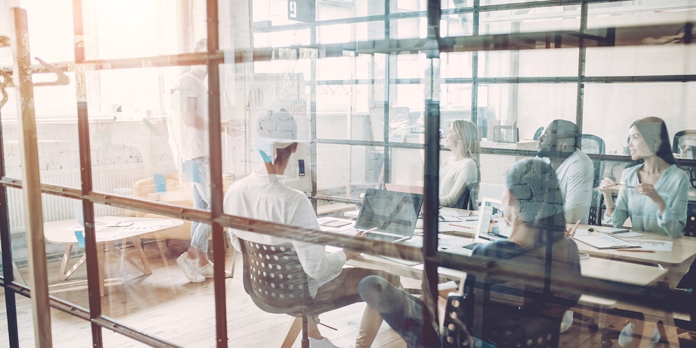 Young People Work In Modern Office