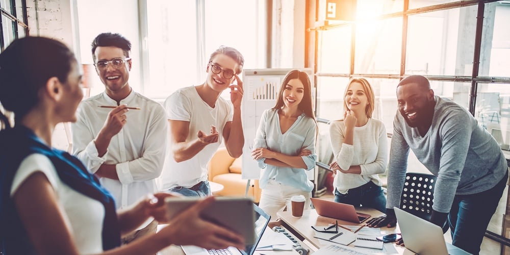 Young People Work In Modern Office