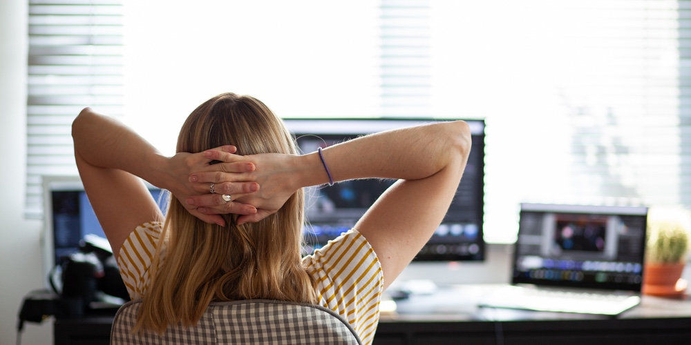 woman working in a home office – social media influence