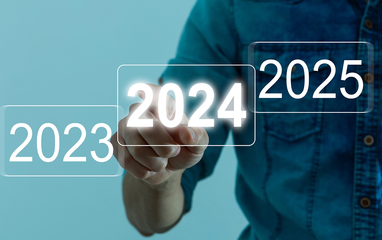 2023 2024 2025 For Preparation And Focus New Business Of New Year Concept.