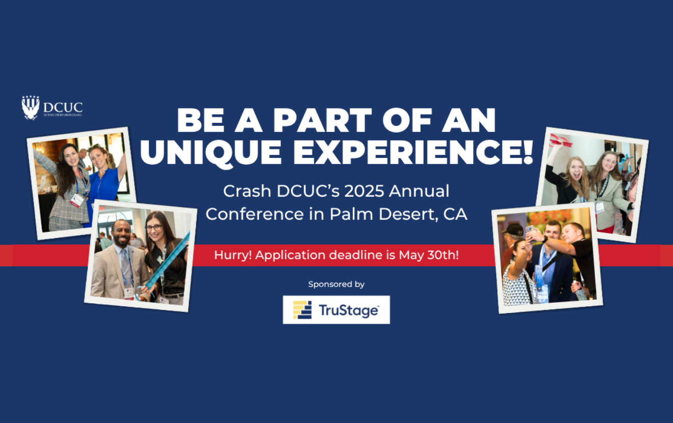 Promotional graphic for DCUC’s 2025 Annual Conference in Palm Desert, CA, encouraging viewers to 